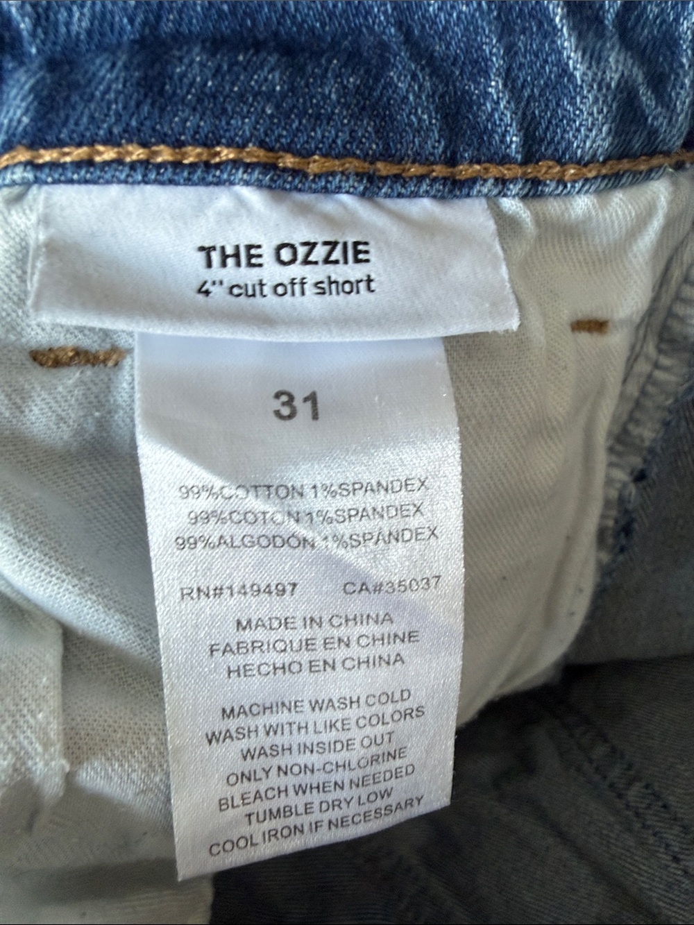 Joe's Jeans Distressed Mid-Blue Cutoff Denim Shorts - the Ozzie - Picture 4 of 4